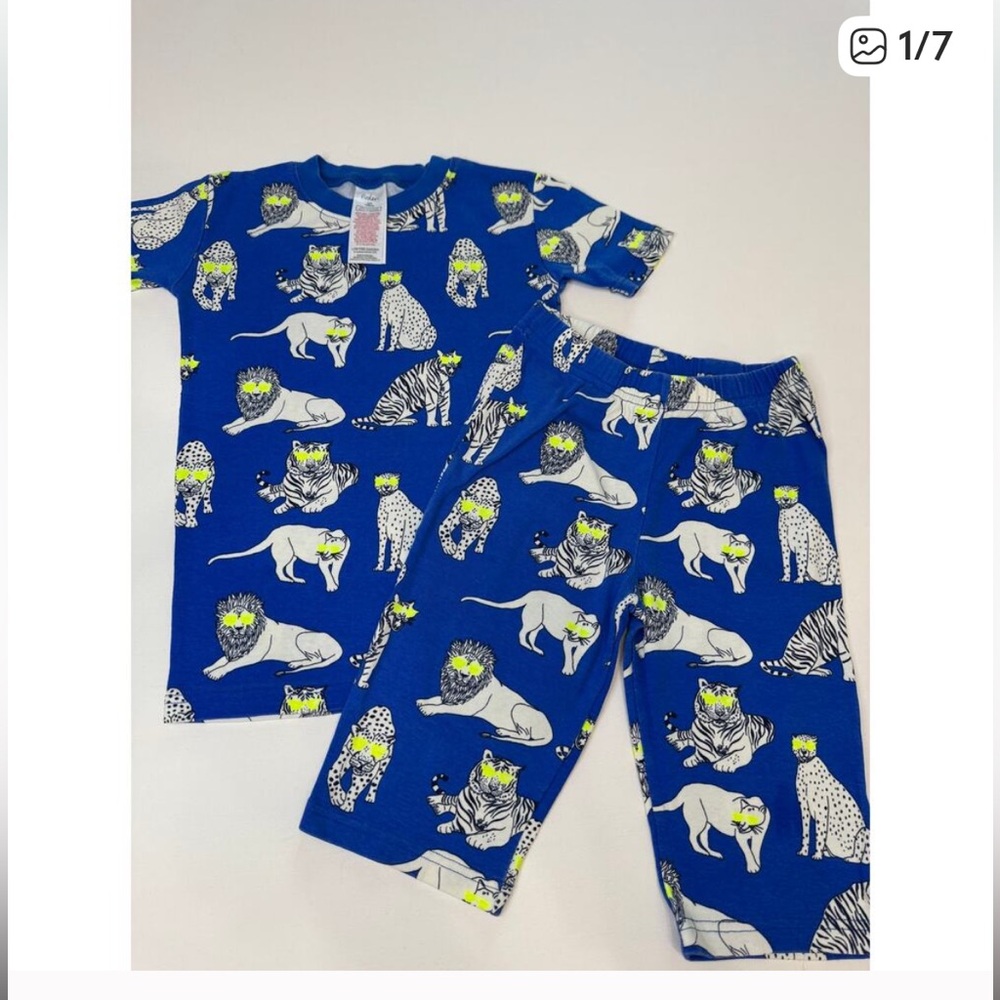 Boden mini , glow in the dark pajamas, size 10, tiger